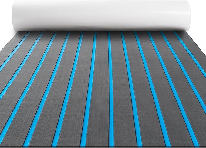 FOCEAN Boat Flooring EVA Foam Boat Decking Faux Teak Marine Flooring Boat Mat Boat Carpet Sheet for Motorboat RV Yacht Kayak Surfboard, 94.5"x 47.2"/35.4"/23.6"/15.7"-StrideForce Fitness