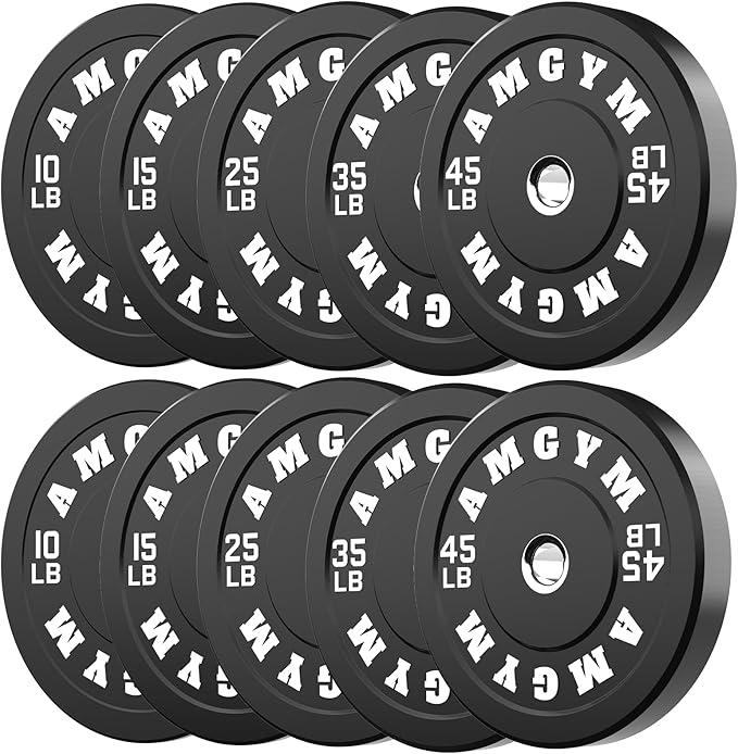 2 Inch Bumper Plates，10-500lbs，Barbell Rubber Olympic Weight Plates Set for Home Gym, Strength Training & Weight Lifting, Multiple Options Colors-StrideForce Fitness