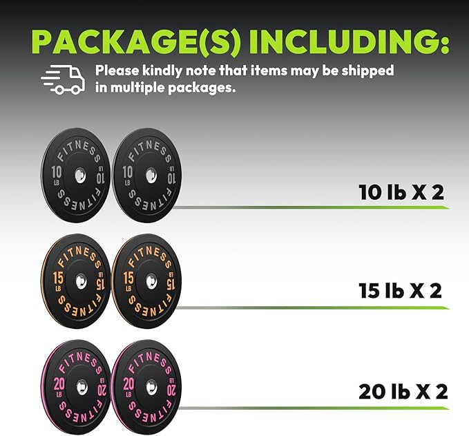 Bumper Plates 2 - Inch Olympic Weight Plate Set for Barbell, 10-55 lb Rubber Weights Sets for Home Gym, Strength Training Plate, Weight Lifting, Black-StrideForce Fitness