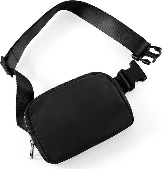 ODODOS Unisex Mini Belt Bag with Adjustable Strap Small Fanny Pack for Workout Running Traveling Hiking, Black-StrideForce Fitness