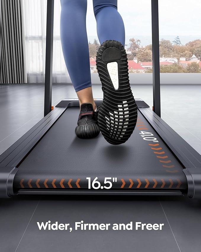 2 in 1 Folding Treadmills for Home Small Office, 2.5HP Walking Pad Treadmill with Handle Bar, 300lbs Capacity, Copmact Protable Treadmill with Smart APPs, 12 HIIT Modes and Touch Screen-StrideForce Fitness