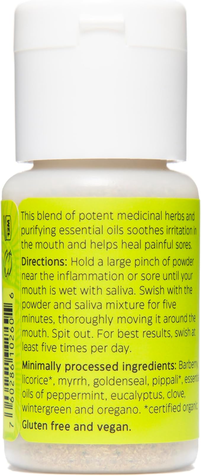 Uncle Harry's Inflamed Gums & Mouth Sores Tooth Powder | Powder Toothpaste for Gum Health & Sensitive Teeth | Tooth Pain & Mouth Sore Rinse Made with Pure Essential Oil (0.6 oz)