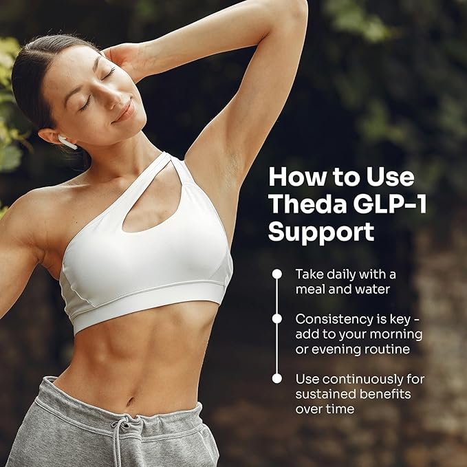 THEDA GLP-1 Supplement Weight Loss for Women and Men - Clinically Studied Metabolism Booster, Expert Formulated and Patented to Support GLP1 Production Naturally (30 Day Supply, 60 Capsules)-StrideForce Fitness
