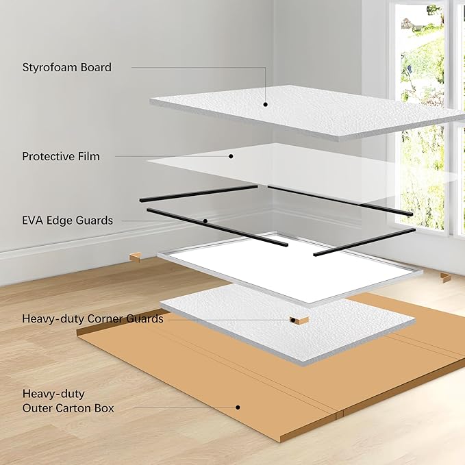 Silver Bathroom Mirror, 60x40 Inch Rectangular Framed Mirror, Large Wall Mounted Bathroom Vanity Mirror Over Sink for Bedroom,Restroom, Living Room, Hangs Vertically or Horizontally-StrideForce Fitness