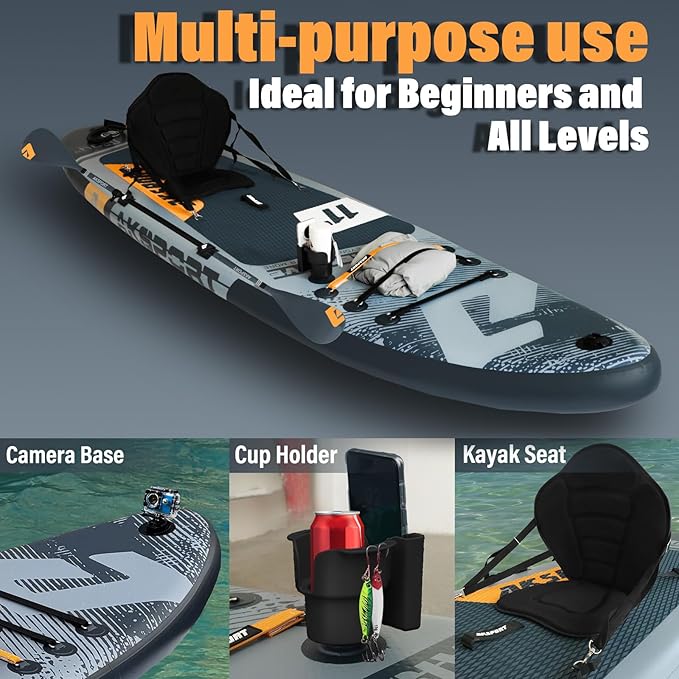 AKSPORT Inflatable Stand Up Paddle Board, SUP Board with All Accessories, Wide Stable Design, Non-Slip Deck, Inflatable Paddle Boards for Youth & Adult-StrideForce Fitness