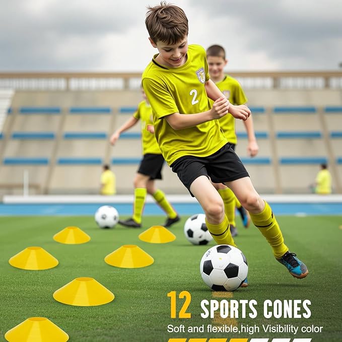 Agility Ladder, Soccer Training Equipment Set, 4 Agility Hurdles, 20ft Speed Ladder, Running Parachute, 12 Football Cones, Jump Rope | Soccer Basketball Athletes Speed Training-StrideForce Fitness