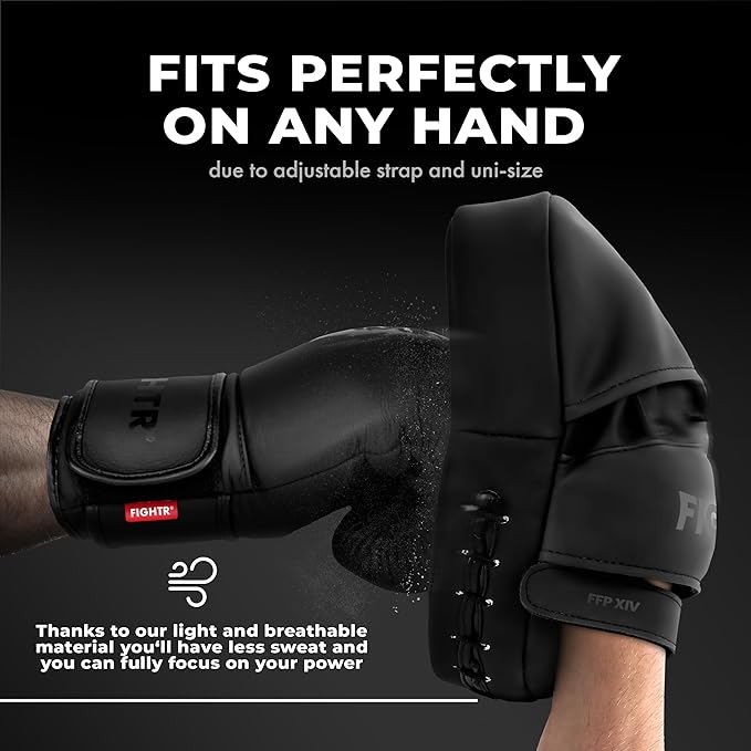 FIGHTR® Premium Punching Mitts - Ideal Padding & Stability | Boxing Mitts for Martial Arts incl. Carry Bag | Focus Pads for Boxing, MMA, Muay Thai, etc.-StrideForce Fitness