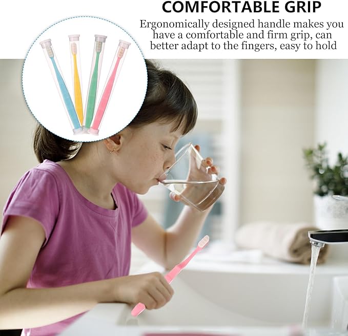 PartyKindom 4pcs Ultra Soft Manual Toothbrushes with Micro-Nano Bristles for Deep Gum Cleaning Sensitive Teeth Braces and Elderly Use for Travel and Daily Care