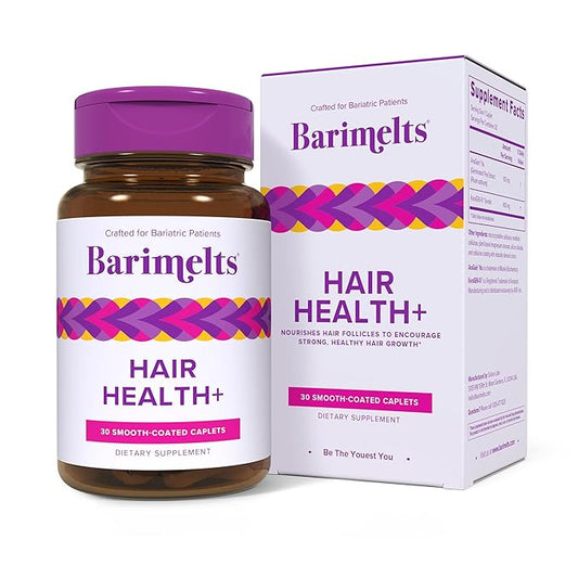 Barimelts Hair Health+ for GLP-1 Users and Bariatric Patients - Hair Growth Supplement Helps Reduce Visible Hair Thinning - 30 Smooth-Coated Caplets (1-Month Supply)-StrideForce Fitness