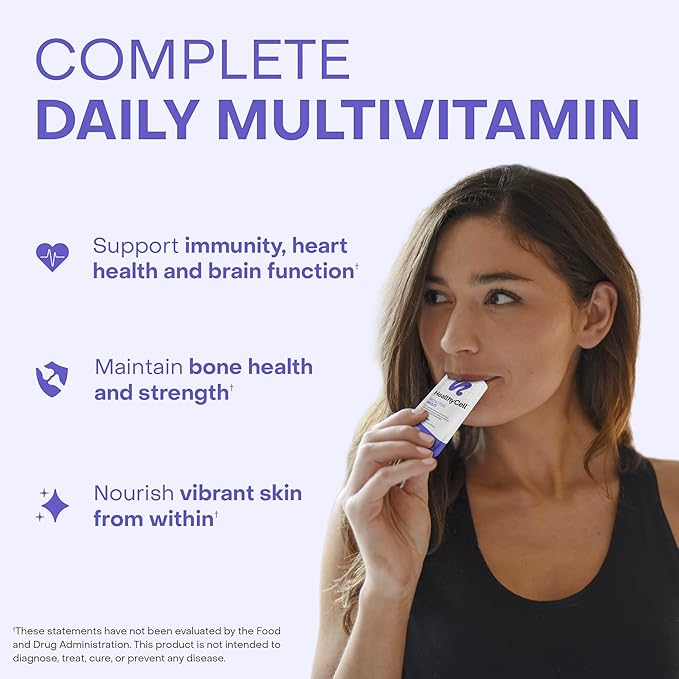 Healthycell Bioactive Daily Liquid Multivitamin for Men & Women – 20+ Essential Vitamins, Minerals & Antioxidants for Brain, Heart, Immune Support, Skin & Hair Support - 14 Gel Packs-StrideForce Fitness