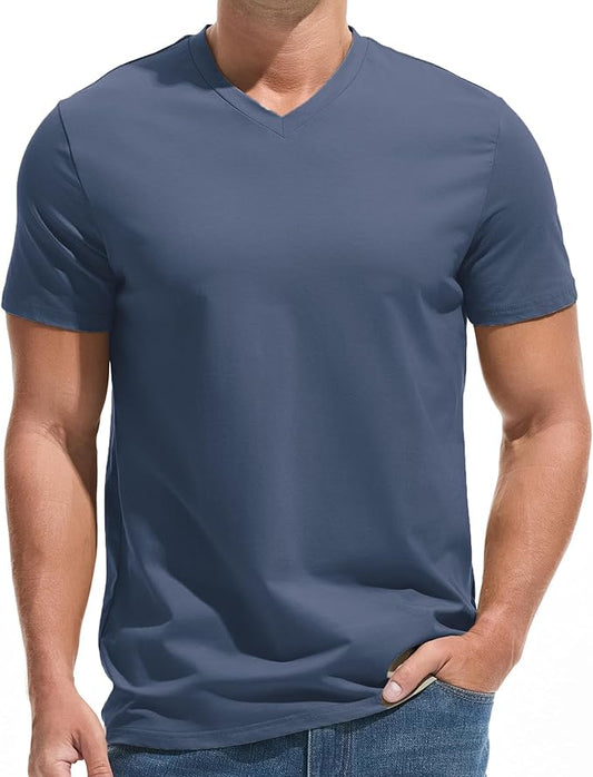 VEIISAR Premium V Neck T Shirts for Men - Modern Fitted Tees Vneck Undershirts-StrideForce Fitness