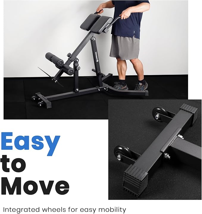 LIONSCOOL Heavy-Duty Adjustable Roman Chair - Back Extension Bench with Multiple Adjustment Functions- Hyperextension Bench Perfect for Home Gym-StrideForce Fitness