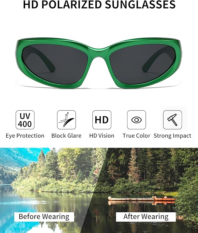 SOAR&EAGLE Y2K 3Pack Polarized sunglasses Wrap Around Men's Women's sunglasses Fashion Sport Shades Sun Glasses-StrideForce Fitness