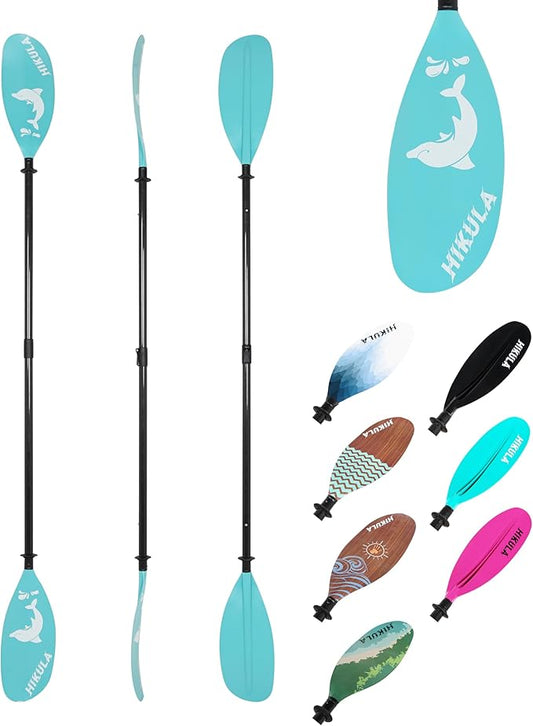 Adjustable Kayak Paddle with Carbon Shaft and PP Blade Available in 220-230/220-240/230-250cm Floating Lightweight Kayak Oars with Original Pattern-StrideForce Fitness