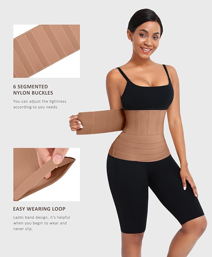 FeelinGirl Waist Trainer for Women Trimmer Belt Waist Cincher Tummy Wrap Plus Size Snatch Me Up Bandage Body Shaper-StrideForce Fitness