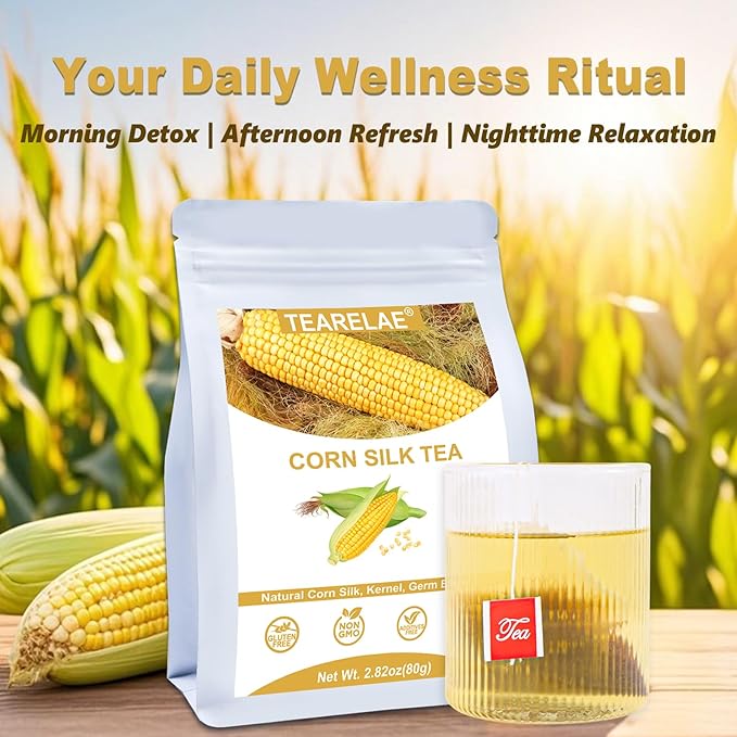 TEARELAE - Corn Silk Tea Bags, 40 Count - Premium Natural Whole Corn Tea with Mild Sweetness - Non-GMO - Caffeine-free - Promote Kidney Health-StrideForce Fitness