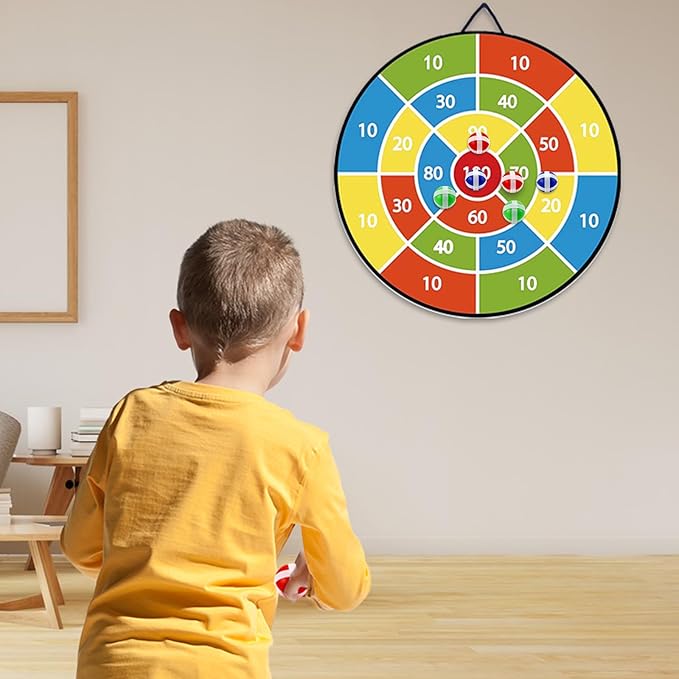 29 Inches Dart Board for Kids，Kids Large Dart Board with Sticky Balls and Darts，Indoor/Outdoor Sport Party Fun Games Toys Birthday Gifts for 3 4 5 6 7 8 9 10 11 12+Year Old Boys Girl-StrideForce Fitness