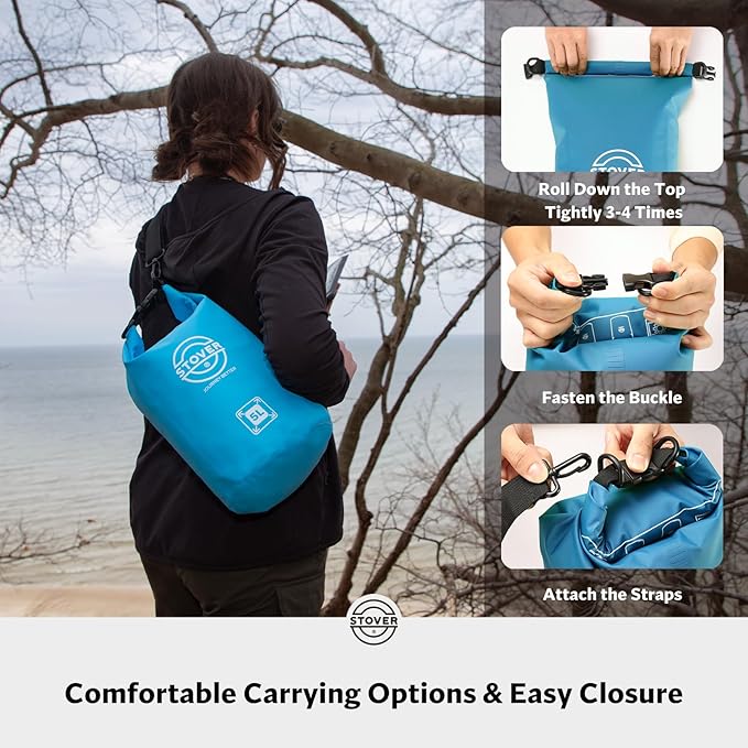 STOVER 5/10/25/30/40/55L Waterproof Backpack- Floating Dry Bag for Kayaking, Travel, Beach, Hiking, & Camping, Men/Women-StrideForce Fitness