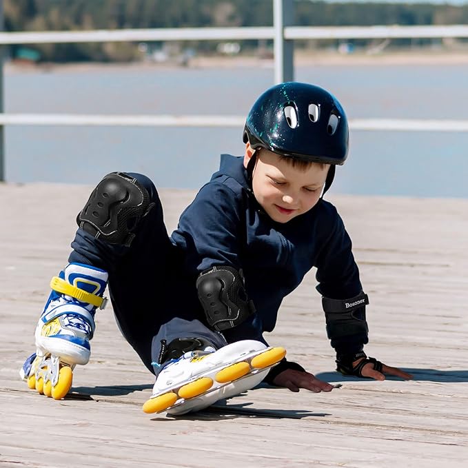 BOSONER Kids/Youth Knee Pad Elbow Pads Guards Protective Gear Set for Roller Skates Cycling BMX Bike Skateboard Inline Skatings Scooter Riding Sports-StrideForce Fitness