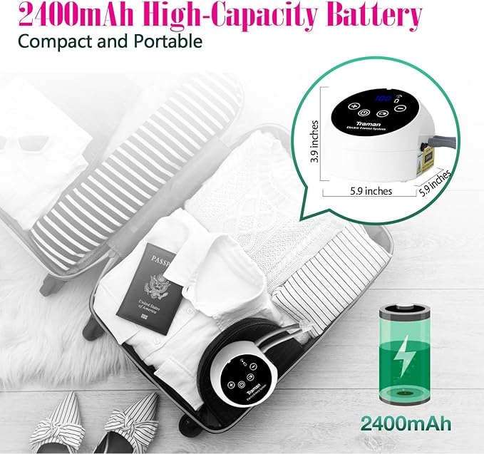 TRAMAN-Enema-Kit, Detox-Enemas for Colon-Cleanse for Women Men, Coffee Enema Coffee-Organic Cleanse Kit, Electric Water Flow Speed Control with LCD Display, Pressure Spray, External Water Supply-StrideForce Fitness