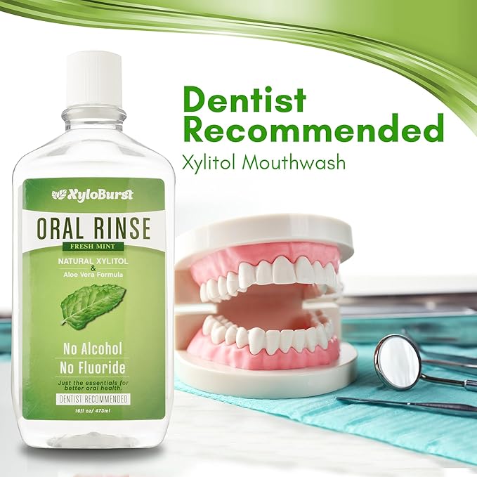 Xyloburst Oral Rinse Mouthwash - Natural Xylitol Mouthwash | Fluoride Free Mouth Wash | Alcohol Free Mouth Wash | Fresh Mint Mouth Rinse | SLS Free
