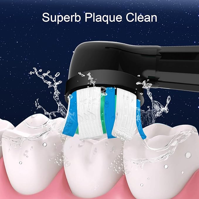 IO Replacement Heads Compatible with Oral b iO 2/3/4/5/6/7/8/9/10/Deep Clean Electric Toothbrush, Brush Heads Compatible with Oral b iO for Teeth Clean (6 Black)
