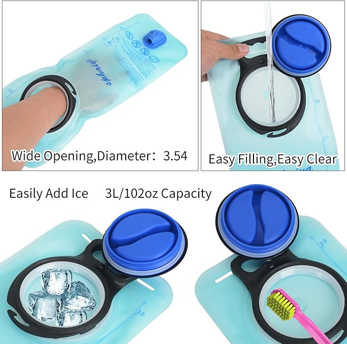 Hydration Bladder 2L-3L Water Storage Bag Reservoir,Military Hydration Pack Replacement for Hiking Biking Climbing Cycling Running Camping Backpack-StrideForce Fitness