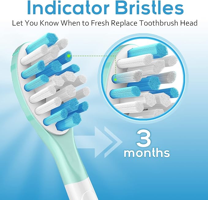 Aoremon Replacement Toothbrush Heads for Philips Sonicare C3 Premium Plaque Control HX9044/65 G3 Gum Care HX9054/65 W3 4100 5100 6100 7500 C1 C2 Flexcare Diamondclean HealthyWhite, 6 Count, White