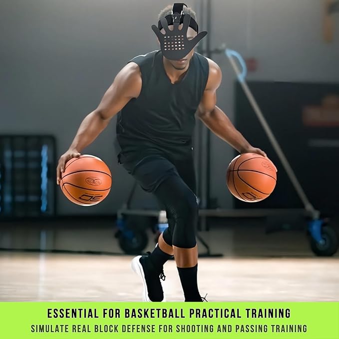 Generic Headgear Blocking Guards Basketball Defensive Mask, 3D Eye-Blocking Shooting Dribble Training Mask, Guard Shooter Jump Shot Basketball Game Training Equipment, Improving Skills, Black-StrideForce Fitness