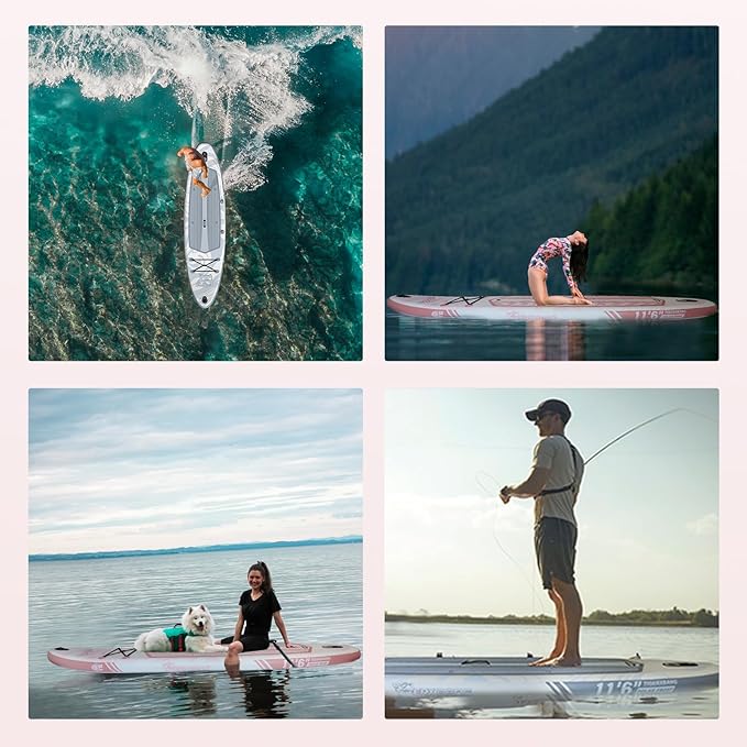 11'6"/11'/10' Inflatable Paddle Board with Complete Accessories, Versatile Premium Paddle Boards for Adults/Youth, Stand Up Paddle Board Polar/Wave/Sunny Wave Collection-StrideForce Fitness