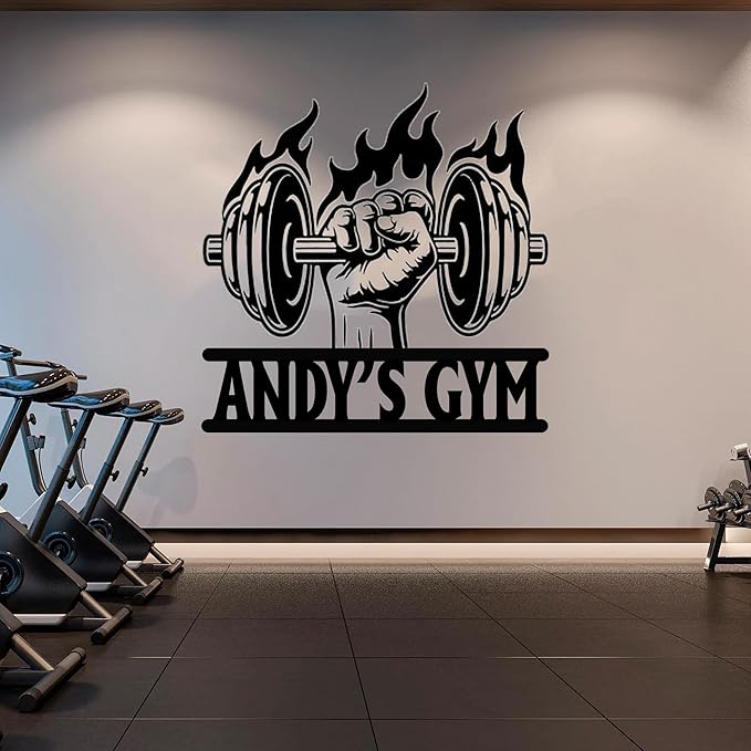Luxury Personalized Gym Metal Sign, Custom Home Gym Sign, Home Gym Decorations, Gifts for Fitness Lovers, Workout Room Decor, Gym Signs for Home Gym, Christmas Gifts 2-StrideForce Fitness