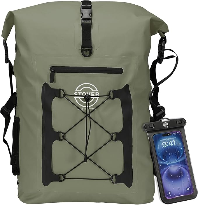 STOVER 5/10/25/30/40/55L Waterproof Backpack- Floating Dry Bag for Kayaking, Travel, Beach, Hiking, & Camping, Men/Women-StrideForce Fitness