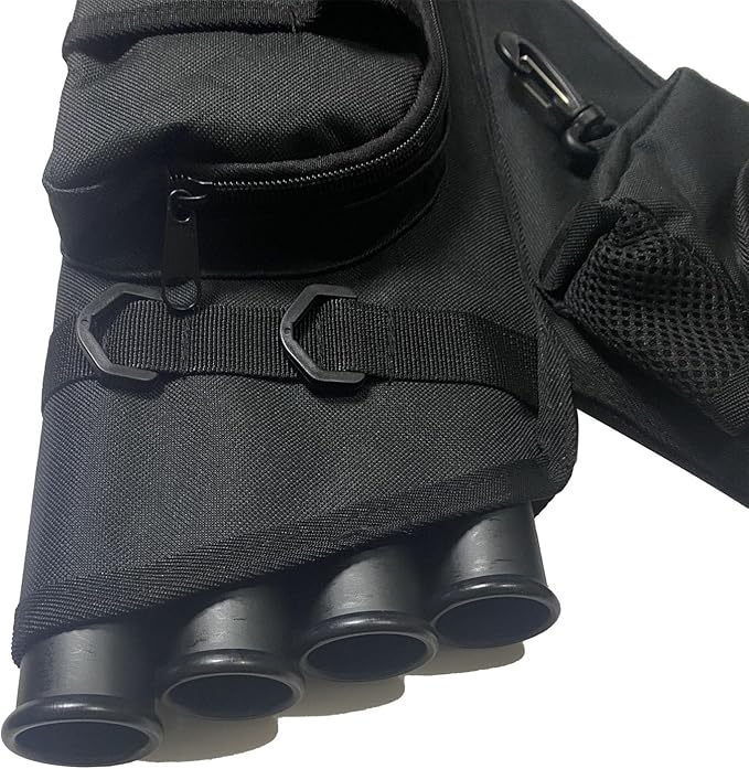 Archery Hip Quiver for Arrows with 4 Arrow Tubes Arrow Holder, Pockets for Accessories and Waist Belt-StrideForce Fitness