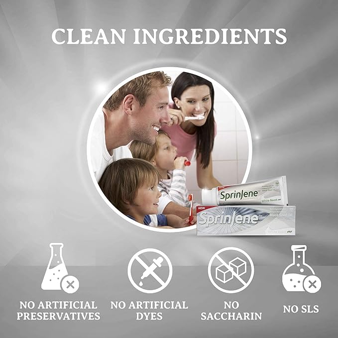 SprinJene Original White Boost | Whitening Toothpaste with Fluoride for Cavity Protection | 4 Pack