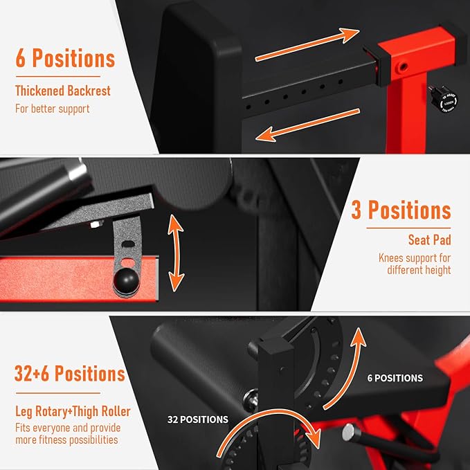 All-in-One Leg Extension and Curl Machine, Adjustable Seated Leg Rotary Extension Machine for Lower Body, Plate Loaded Home Gym Weight Machine for Thigh Workouts-StrideForce Fitness