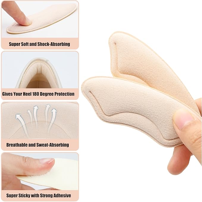 Ball of Foot Cushions,Metatarsal Pads for Women,Heel Cushion Pads, Heel Grips Liners for Heel Pain Relief, Blisters,Friction, Non-Slip Shoe Inserts for Loose Shoes,Shoe Fillers Make Shoes Fit Tighter-StrideForce Fitness