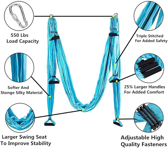 Aerial Yoga Swing Set, Ultra Strong Hammock Trapeze Extension, Antigravity Ceiling Hanging Sling Inversion Exercises-StrideForce Fitness