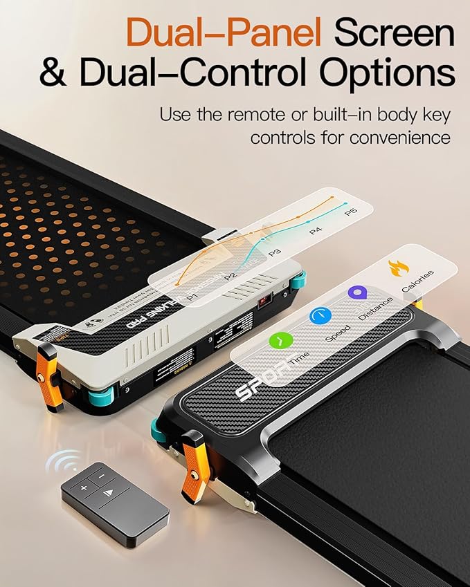 FUNRAY Versatile Walking Pad Treadmill with Incline - Dual-Sided Under Desk Treadmill with Foot Massage,2 in 1 Walking Machine for Home/Office with 330LBS Weight Capacity-StrideForce Fitness