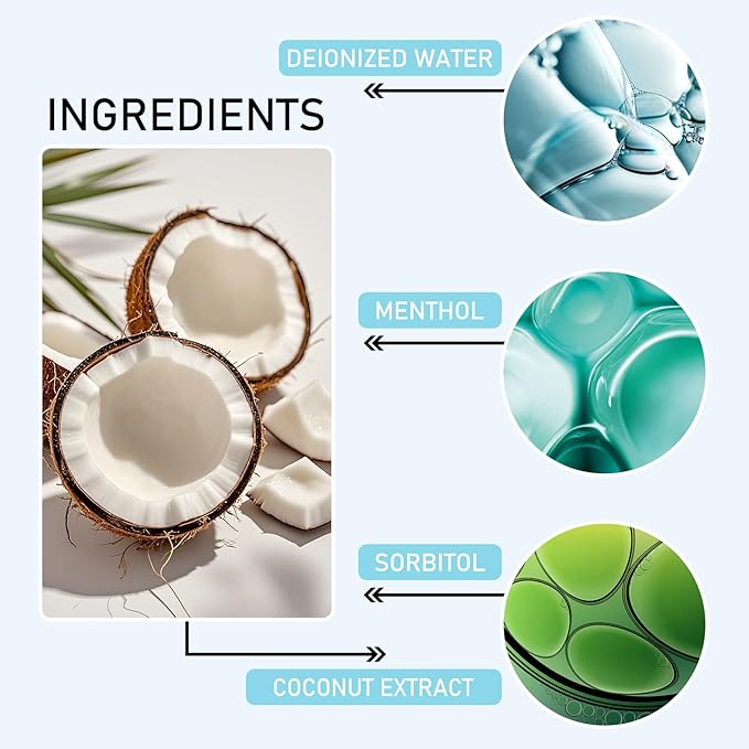 Mini Mouthwash Travel Size,Coconut Flavor Portable Individual Travel Mouth Wash for Fresh Breath, Refreshing Long Lasting Gentle Oral Care Mouthwash Packs(Pack of 20)