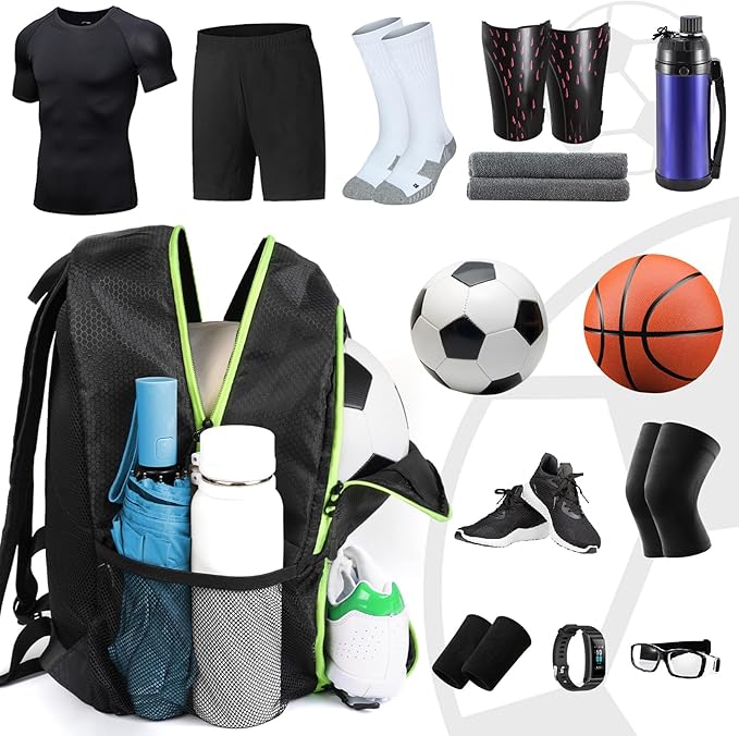 YOREPEK Soccer Backpack,Soccer Bag with Ball Holder, Water resistant Sport Equipment Bags Fit Basketball Volleyball Football-StrideForce Fitness