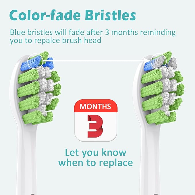 Replacement Toothbrush Heads for Philips Sonicare Replacement Heads Compatible Electric Toothbrush Heads, 10 Pack, Black