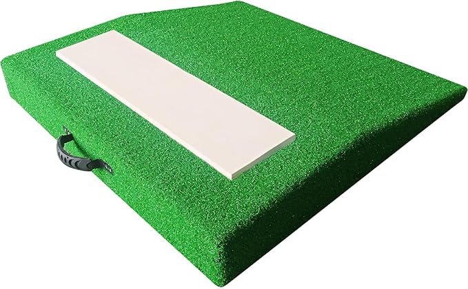 4" Pitching Mound, Baseball Pitcher's Mound with Carry Handle and Regulation Pitching Rubber, Baseball Pitching Training Equipment 30x30x4 Inch for Indoor and Outdoor-StrideForce Fitness