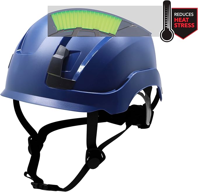 GE Safety Helmet, Impact Absorbing Tech, Adjustable Ratchet, ANSI Type 1, Memory Foam Padding, Hard Hats Protection, Lightweight, Durable, Chin Strap, Comfortable Fit OSHA Approved-StrideForce Fitness