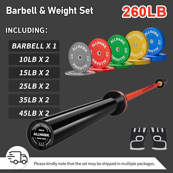 Colorful Olympic Bumper Plates, 2-inch Stainless Steel Insert, Virgin Rubber Weight Plate Set for Barbell Weight Lifting and Strength Training Home Gym-StrideForce Fitness