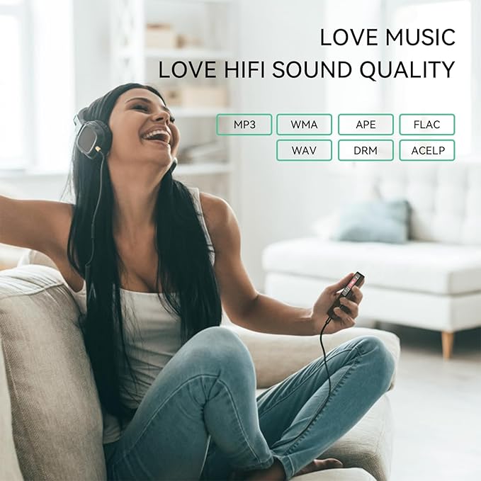 AGPTEK A02 MP3 Player with Bluetooth 5.3, 1.8 inch Screen Portable Music Player with Speaker, FM Radio, Voice Recorder, Supports Expanded Up to 128GB(Black, 32GB)-StrideForce Fitness