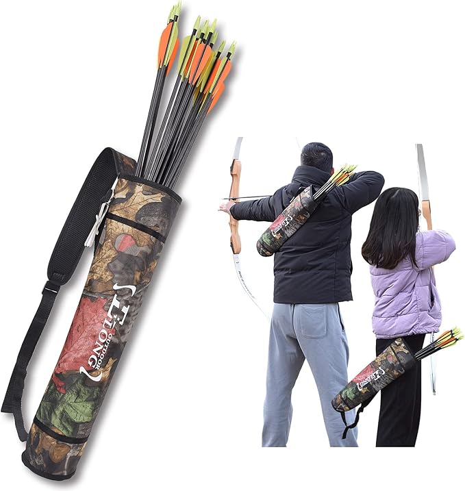 Elong Adjustable Archery Back Arrow Quiver Holder - Upgraded Quiver Arrows for Compound Recurve Bow and Hunting Target Practicing Youth and Adults-StrideForce Fitness