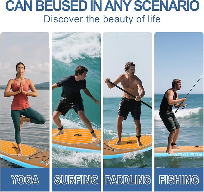 Inflatable Stand Up Paddle Board with SUP Accessories, Anti-Slip EVA Deck,10’ Family-Friendly Inflatable Paddle Boards for Adults & Youth of All Skill Levels-StrideForce Fitness