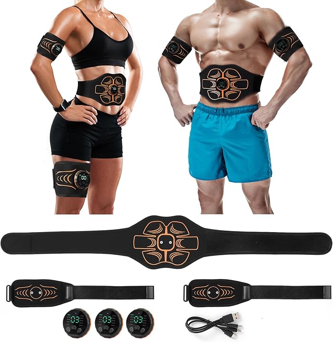 Electronic Muscle Stimulator;Abs Stimulator Muscle Machine for Abdomen/Arms,USB Rechargeble for Fitness Strength Training Workout Equipment Men and Women-StrideForce Fitness