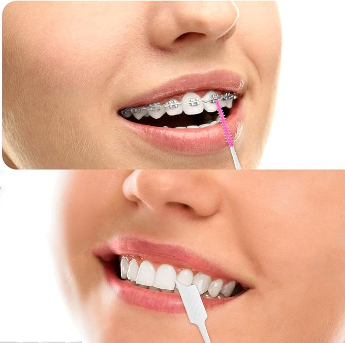1200PCS Silica Gel Toothpick Interdental Brushes Dual-Use Soft Disposable Dental Picks Floss with Carry Case Portable Travel Teeth Cleaning Toothpick Tools for Adults Children Oral Care