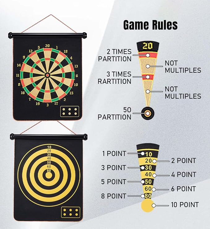Magnetic Dart Board for Kids, Gifts Ideas for Teenage Boys Girls, Dartboard Toys for Teen Age 6 7 8 9 10 11 12 13 14 15 16 Years-StrideForce Fitness